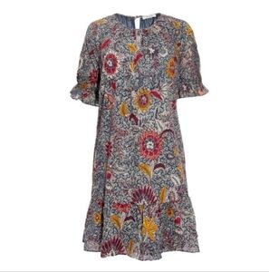 Madewell Ruffle-Sleeve Popover Mini Dress in Bali Blooms Size Medium